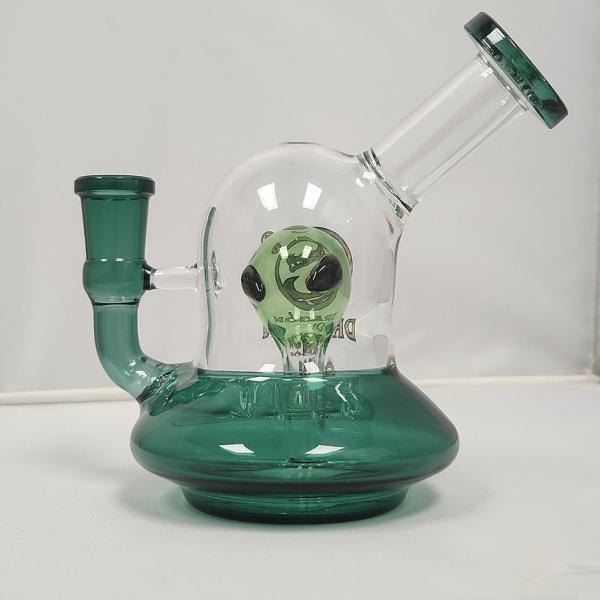 Dragon Glass Alien Inside Globe Design Hand Water Pipe - 200 Grams - 5 Inches - Assorted Colors [DGE-354]