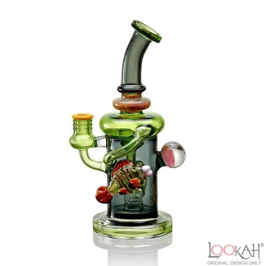 T'attoo USA Fisherman Water Pipe With Slotted Cylinder Perc - 849 Grams - 11 Inches - Assorted Colors