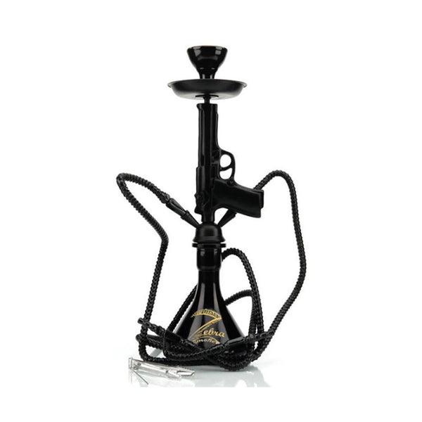 Zebra Smoke Pistol 14 Inch Double Hose Hookah - Assorted Colors