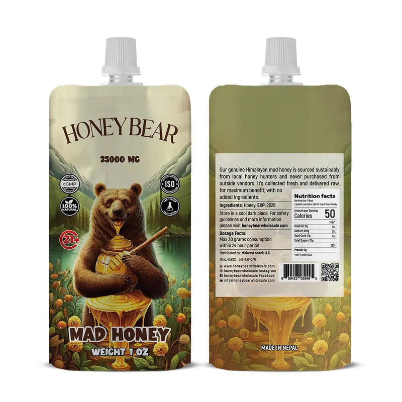 Honey Bear Mad Honey 25,000mg Honey Pouches