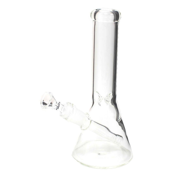 Glass Clear Beaker Base Water Pipe With Ice Catcher & Downstem - 268 Grams - 8 Inches