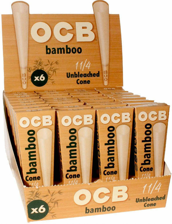 OCB Pre Rolled Cones  | Unbleached Bamboo | 1 1/4 | 6ct