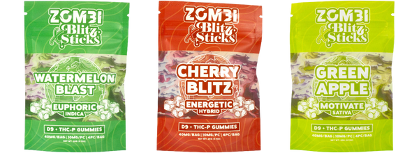 Zombi Blitz Sticks D9 + CBD-P Gummies | 4ct