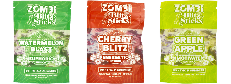 Zombi Blitz Sticks D9 + CBD-P Gummies | 4ct