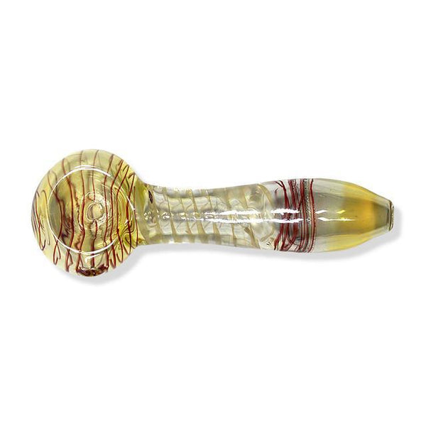 Color Glass Hand Pipe w/ Striped Inlay