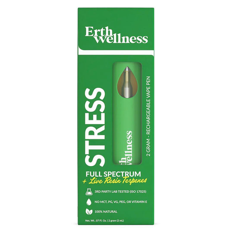 Erth Wellness STRESS Full Spectrum + Live Resin Terpenes Rechargeable Disposable Vape Pen 2G