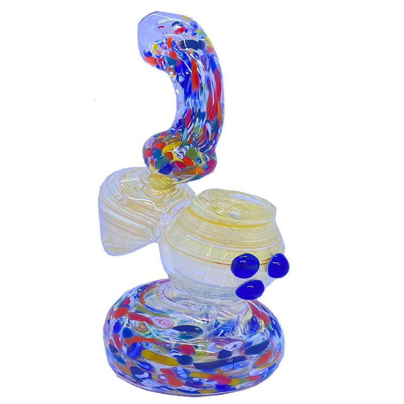 Glass Bubbler With Heavy Confetti & Color Changing - 7 Inches - 261 Grams - Assorted Colors [C161]
