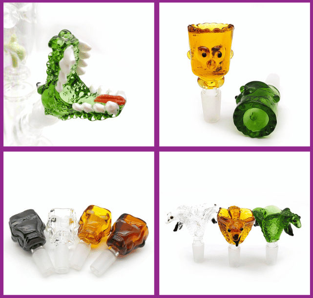 Glass Bowls | Large | Assorted Designs | 14mm Male