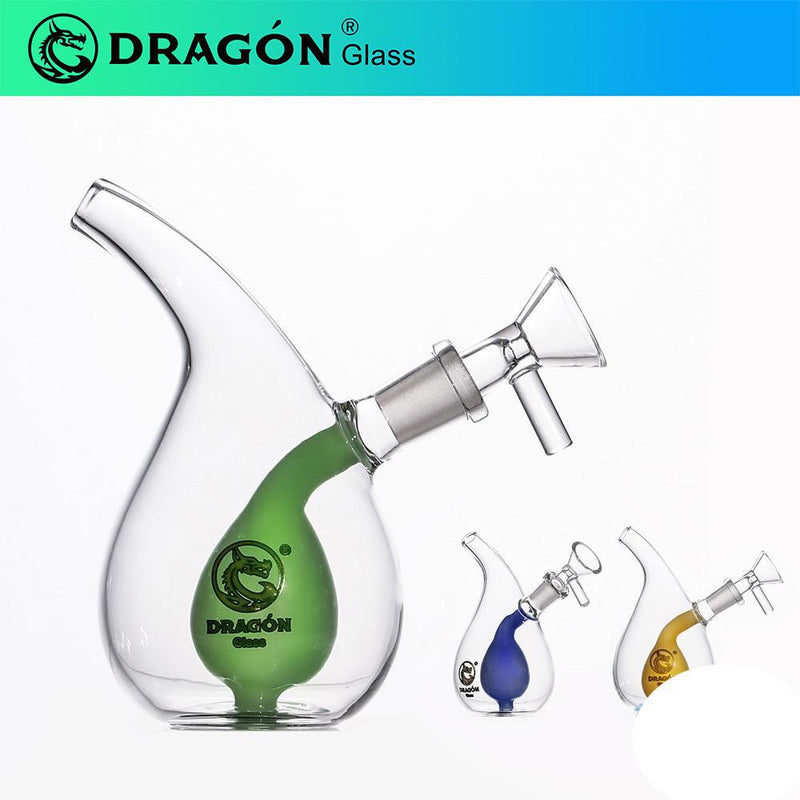 Dragon Glass Water Pipe Teardrop Body Design With Bent Neck & Fixed Downstem - 150 Grams - 5 Inches - [DGE-350]