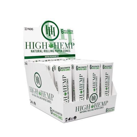 High Hemp 1 1/4 Size Pre Rolled Cones (6 Pack)