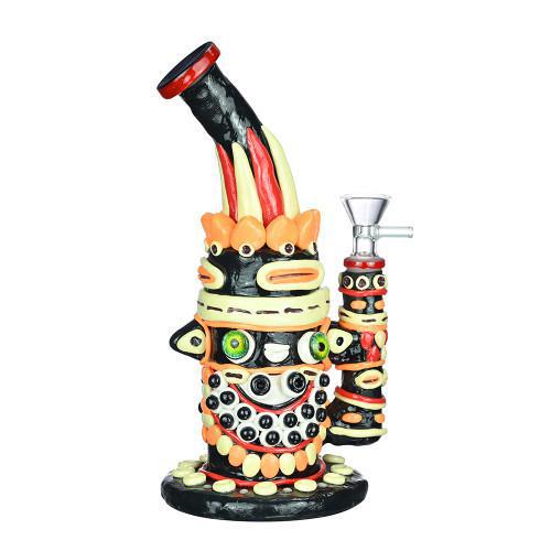 Dragon Glass Bent Neck Glow In The Dark Monster Water Pipe - 680 Grams - 9.1 Inches [DGE-314]