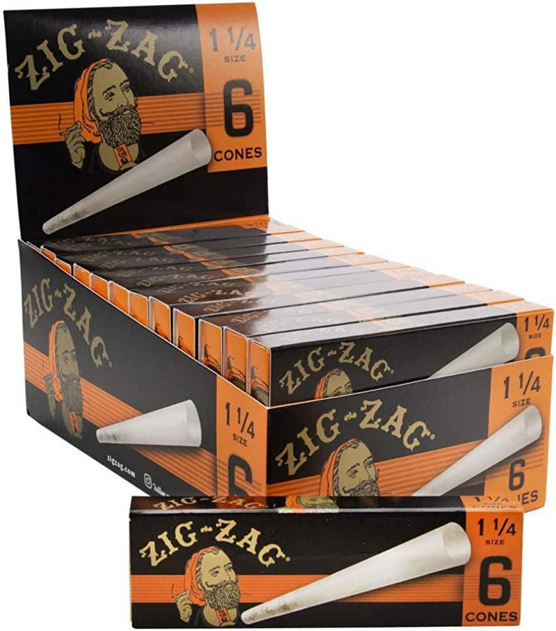 Zig-Zag 1 1/4 Size Pre-Rolled Cone Rolling Papers - Pack of 6
