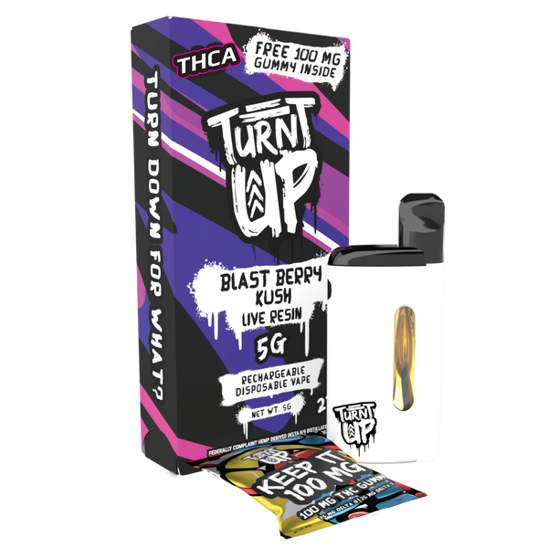 Turnt Up 5g CBD-A Disposable + Free D8/D9 Gummy 100MG