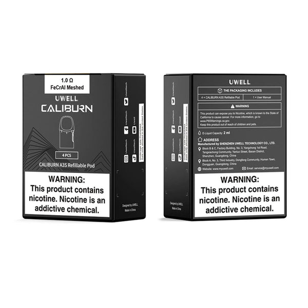 Uwell Caliburn A3S 2ML Refillable Replacement Pods - Pack of 4