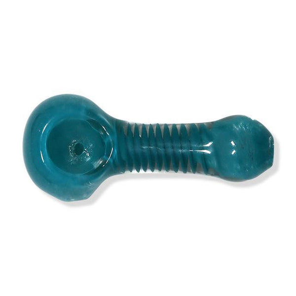 Full-Colored Glass Hand Pipe w/ Striped Inlay Accent