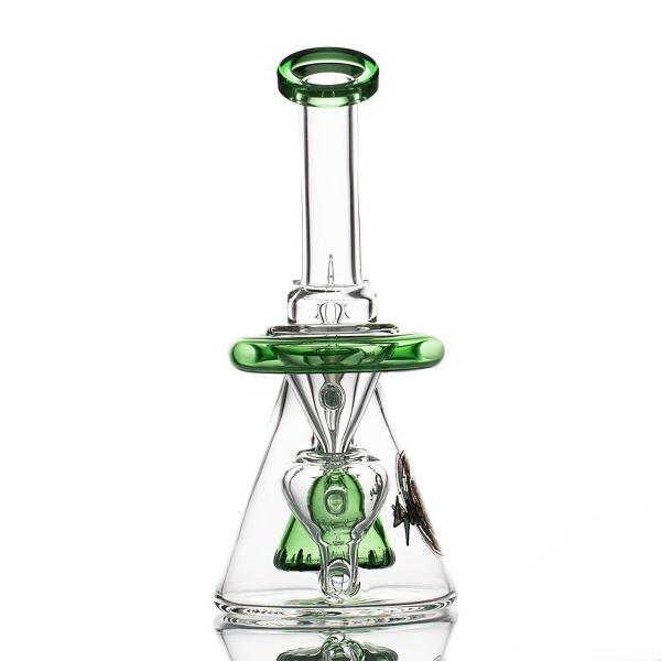 Shadow Glass Water Pipe Pyramid Body Design With Triangle Perc 270 Grams 7.5 Inches (SGE-031)