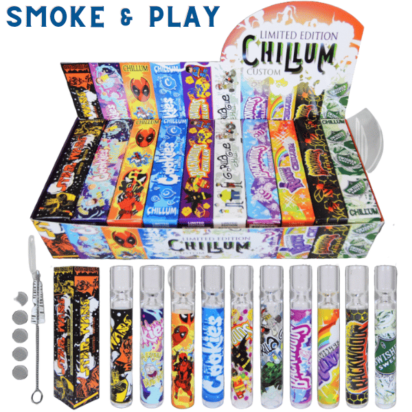 Glass Chillum Custom Designs Smoke & Play