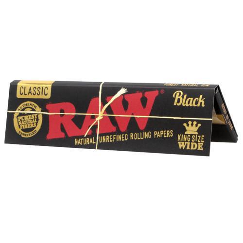RAW Black King Size WIDE Rolling Papers 32ct