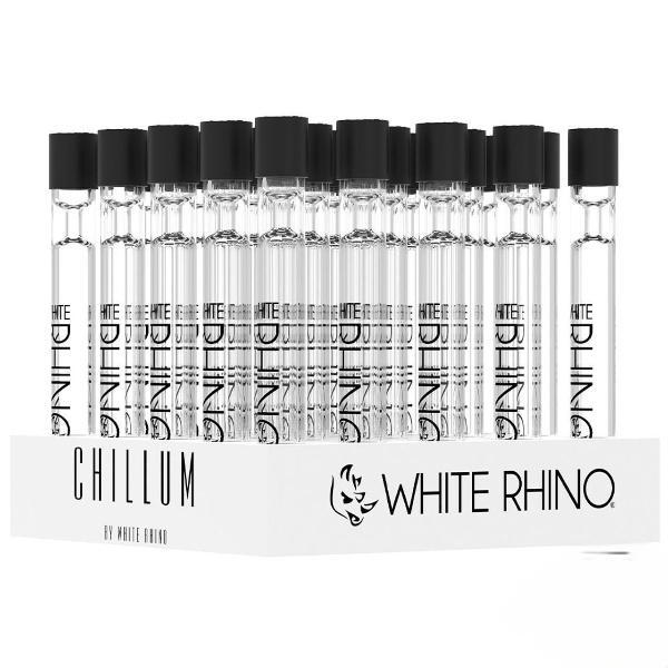 White Rhino Glass Chillum With Silicone Cap