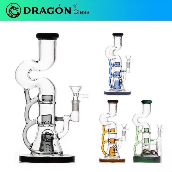 Dragon Glass Water Pipe Thick Base With Showerhead Percs + Hand Grip 545 Grams 10.85 Inches (DGD-127) (023862986640)