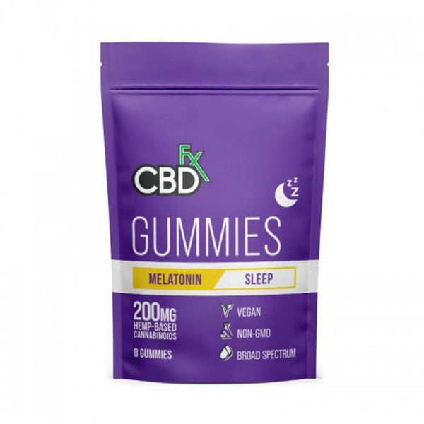 CBDfx 200mg Broad Spectrum CBD Gummies Melatonin Sleep - 8ct Pouches