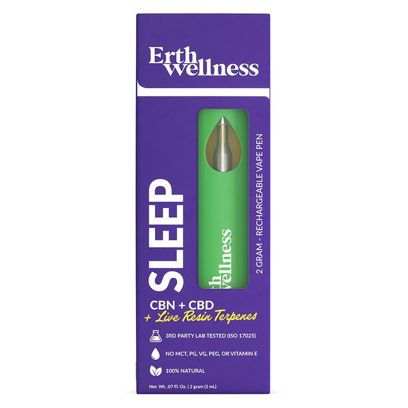 Erth Wellness SLEEP CBN + CBD + Live Resin Terpenes Rechargeable Disposable Vape Pen 2G