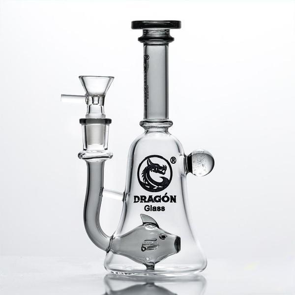 Dragon Glass Water Pipe Bell With Fish Perc 250 Grams 7 Inches [DGE-367]