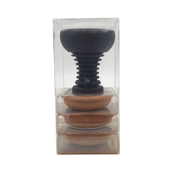 Pharaohs Hydra Silicone Bowl With 3 Replaceable Clay Inserts - Pack of 3