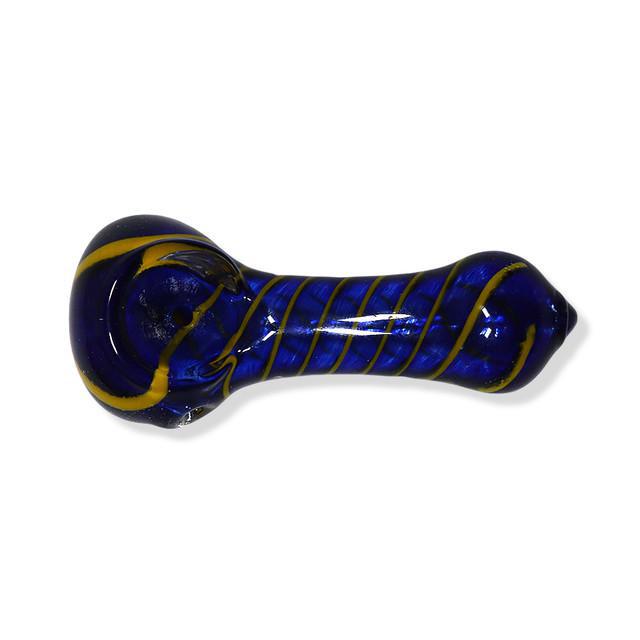 Full-Color Glass Hand Pipe w/ Spirals