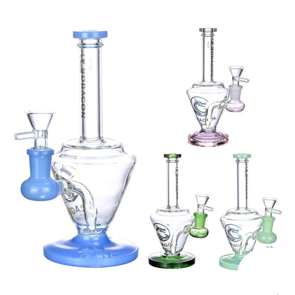Dragon Glass Water Pipe Vase Base Design With Diffused Downstem - 236 Grams - 7.5 Inches [DGE-268]