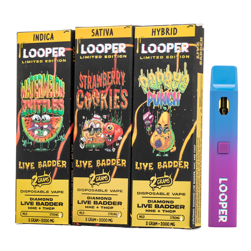 Looper Limited Edition Live Resin Badder + HHC + CBD-P Disposable 2G