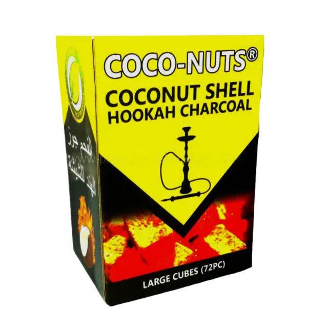 Coco-Nuts Large Coconut Shell Hookah Charcoal - 72 Cube Pieces