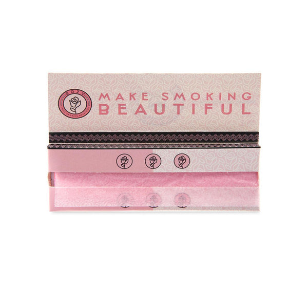 Rozy Fine European Rolling Paper 1 1/4 Size Pink Papers - Pack of 50