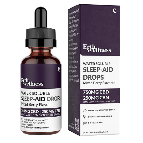 Erth Wellness Water Soluble 750MG CBD + 250MG CBN Sleep Aid Drops With Mixed Berry Flavor Tincture 30ML