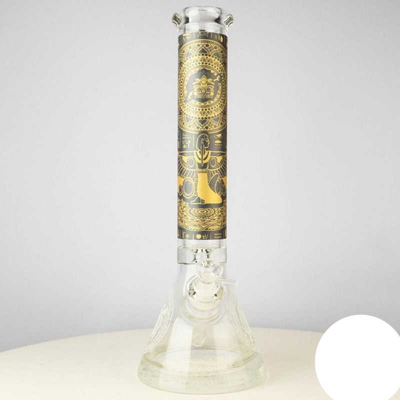 Glass Water Pipe Egyptian Thick Beaker Base Design With Diffused Downstem - 1580 Grams - 16 Inches