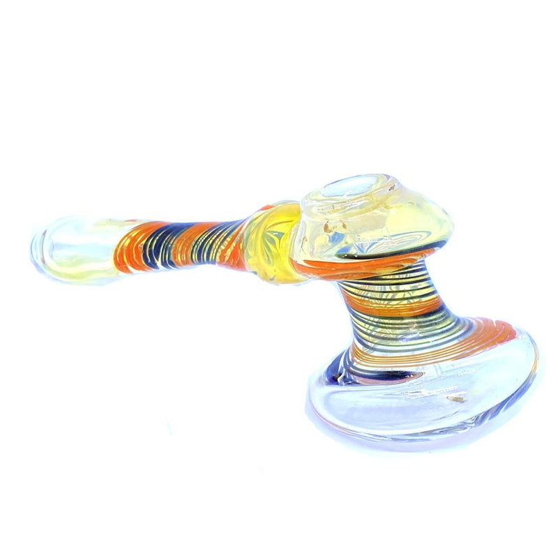 Glass Swirl Color Line Hammer Bubbler - 125 Grams - 6 Inches - Assorted Colors [C135]