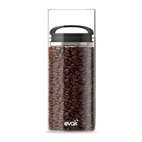 Evak Large Air Removal Storage Container - Clear Glass 46 oz