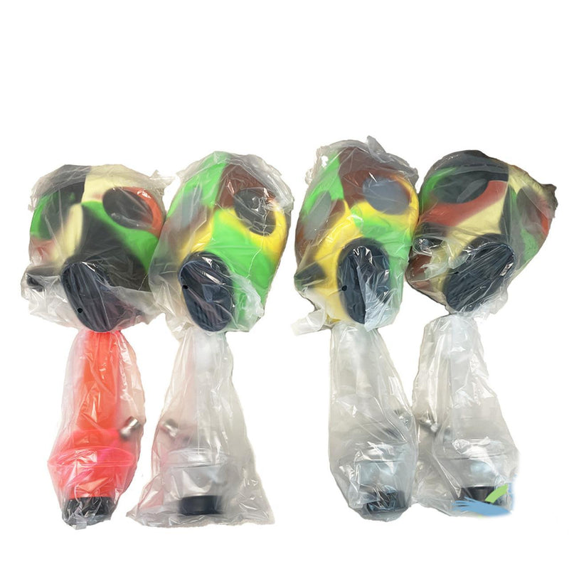 BLO Silicone Gas Mask With Acrylic Water Pipe - Assorted Colors [BOX 2425]