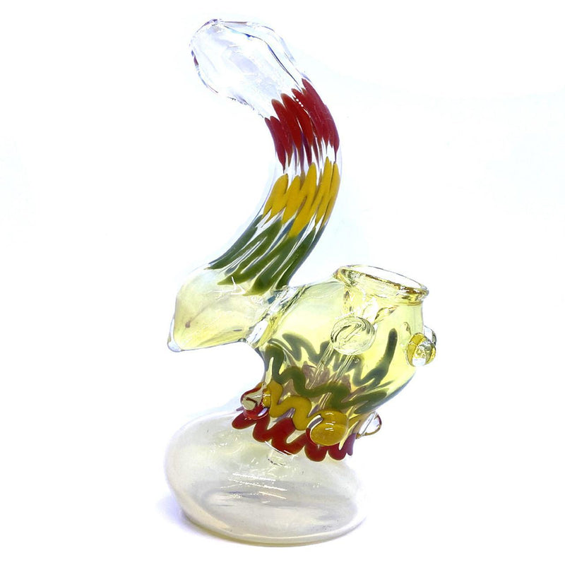Glass Silver Fume Marble Dot Rasta Swirl Bubbler - 247 Grams - 8 Inches - Assorted Colors [C129]