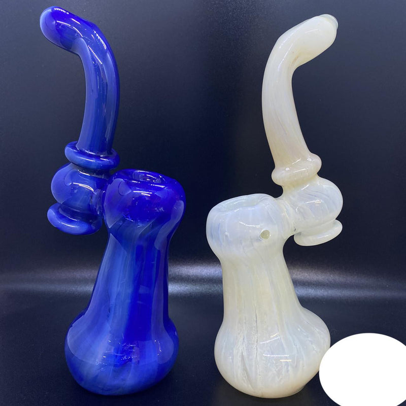 Glass Hand Pipe Large Color Cream Bubbler - 250 Grams - 8 Inches - Assorted Colors [NP62]