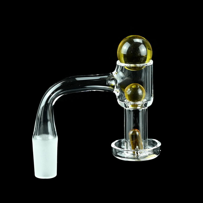 Dragon Glass Quartz Banger With Terp Slurper Vacuum With 3 Terp Pearls & Frosted Joint - 90 Degree Angle [DQF-015]