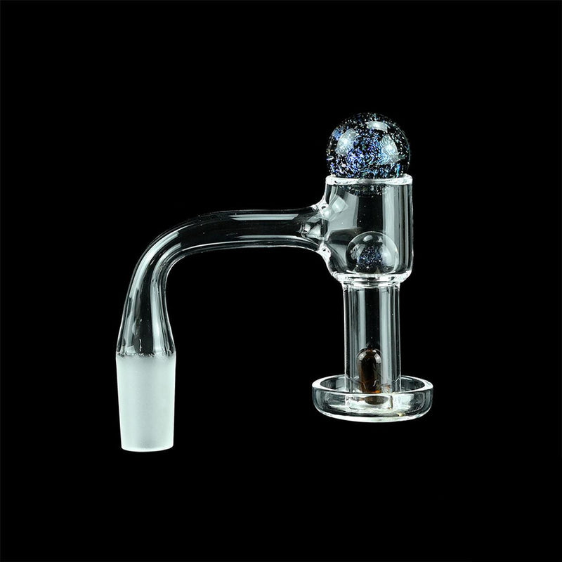 Dragon Glass Quartz Banger With Terp Slurper Vacuum With 3 Dichro Galaxy Terp Pearls & Frosted Joint - 90 Degree Angle [DQF-012]
