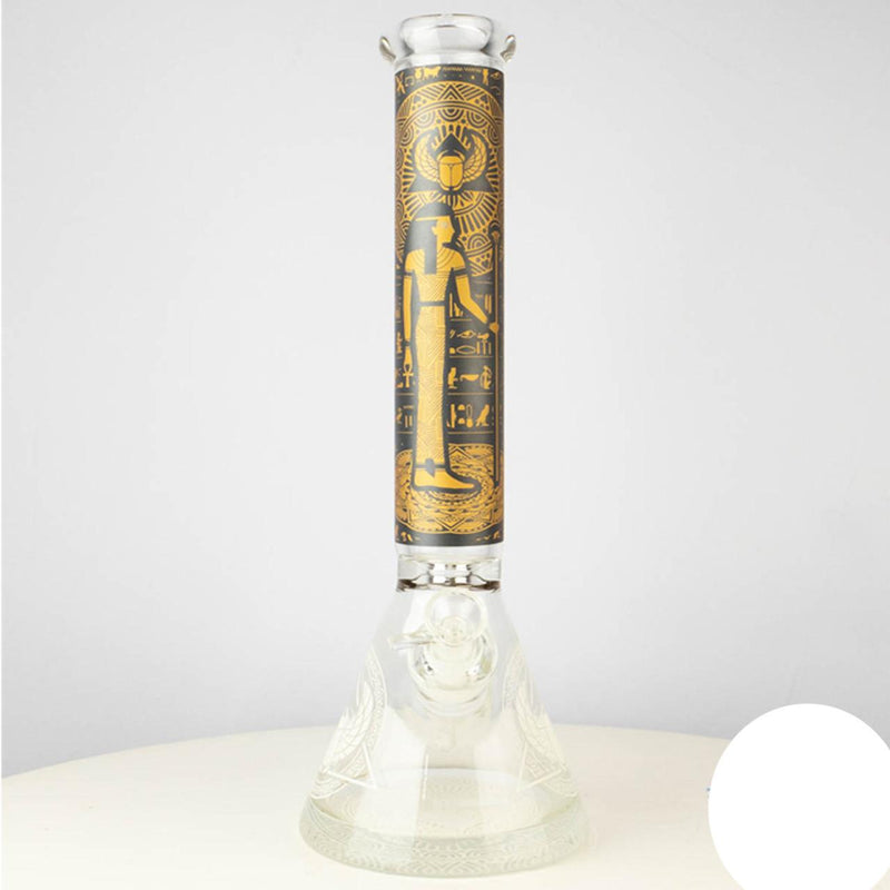 Glass Water Pipe Egyptian Thick Beaker Base Design With Diffused Downstem - 1580 Grams - 16 Inches