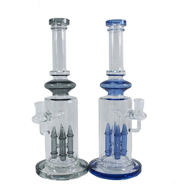 Glass Water Pipe With Ice Catcher & Tree Perc - 860 Grams - 15.70 Inches - Assorted Colors