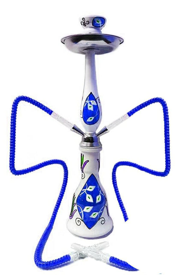 G-Star Double Hose 20 Inch Glass Hand Painted Design Hookah - Assorted Colors [30414D]