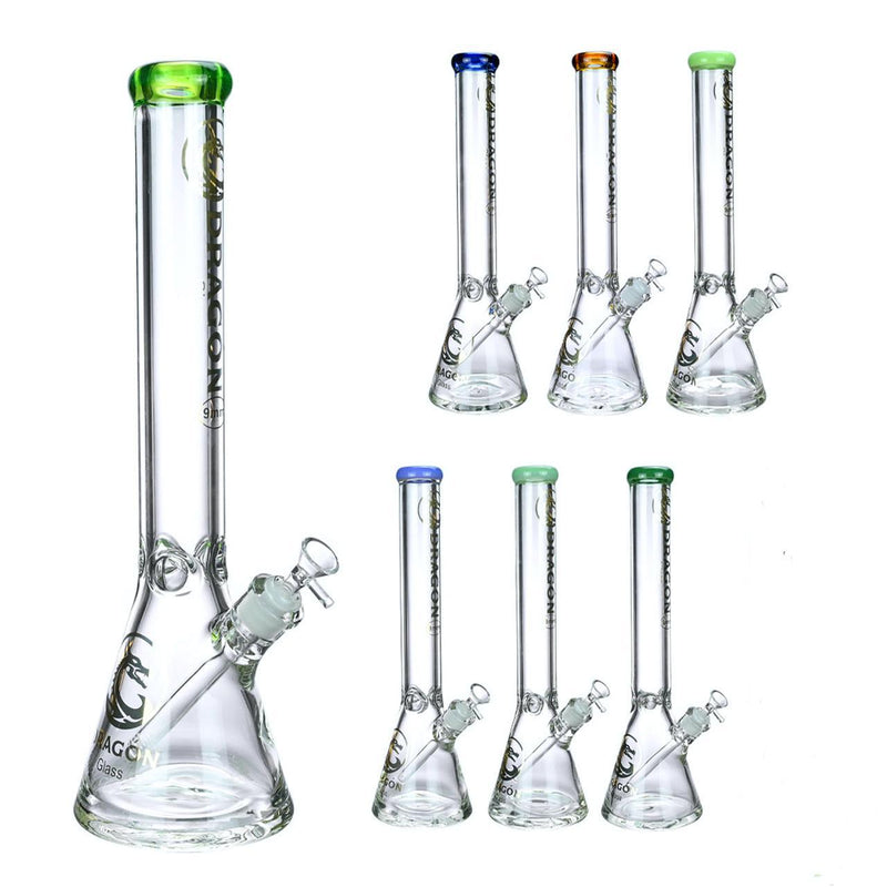Dragon Glass Water Pipe Beaker Base Design With Ice Catcher & Diffused Downstem - 1674 Grams - 18 Inches - Assorted Colors [DGA-081]