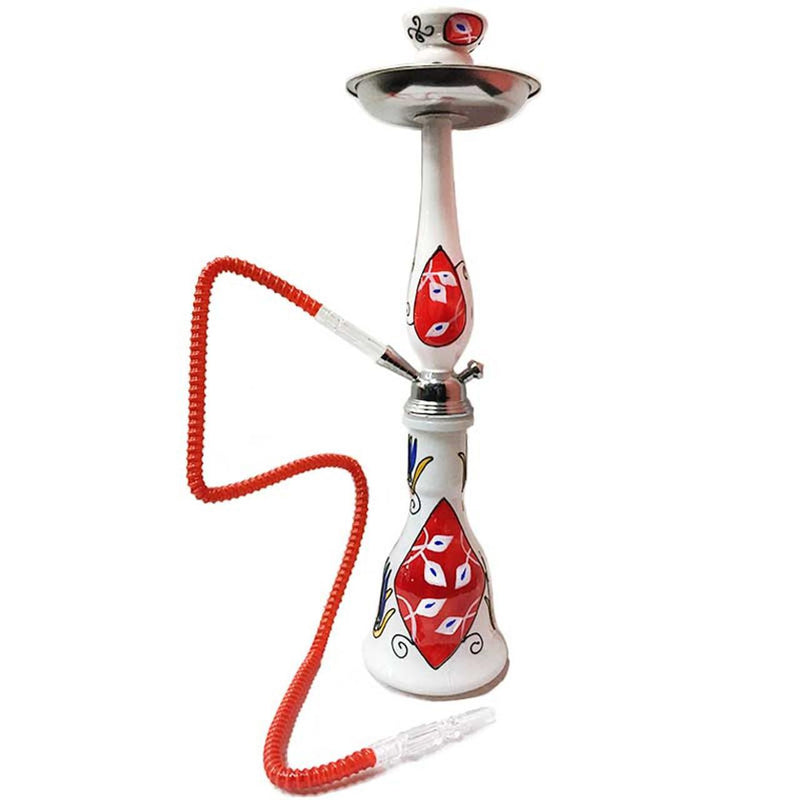 G-Star Single Hose 20 Inch Glass Hand Painted Design Hookah - Assorted Colors [30414S]
