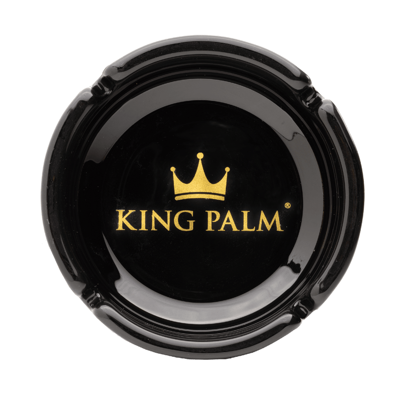 King Palm Black Glass Ashtray