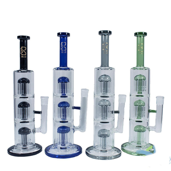 BLO Glass Water Pipe With 3 Tree Perc - 821 Grams - 13.7 Inches
