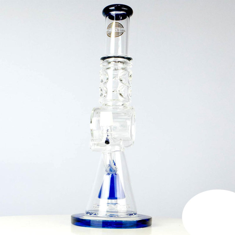 On Point Glass Water Pipe Thick Base With 2 Ice Pincher & Sprinkler Cone Perc - 1078 Grams - 18 Inches